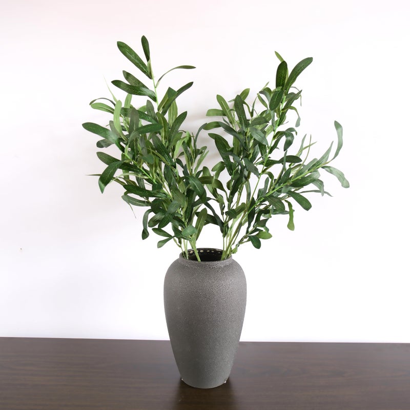 NOLAST 4pcs Faux Greenery Branches Stems Fake Olive Branches Artificial Plants for Vase Home Party Decoration (Green) - Image 2